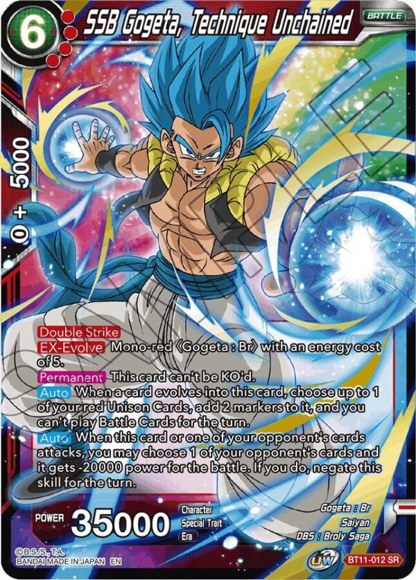 SSB Gogeta, Technique Unchained — Masters · Vermilion Bloodline BT11-012 · Normal