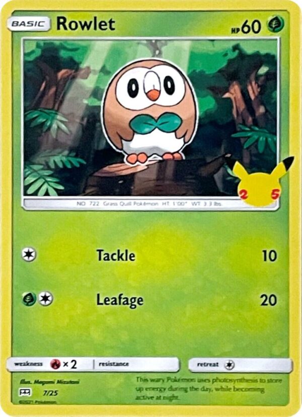 Rowlet — McDonald’s 25th Anniversary Promos 007/025 · Normal