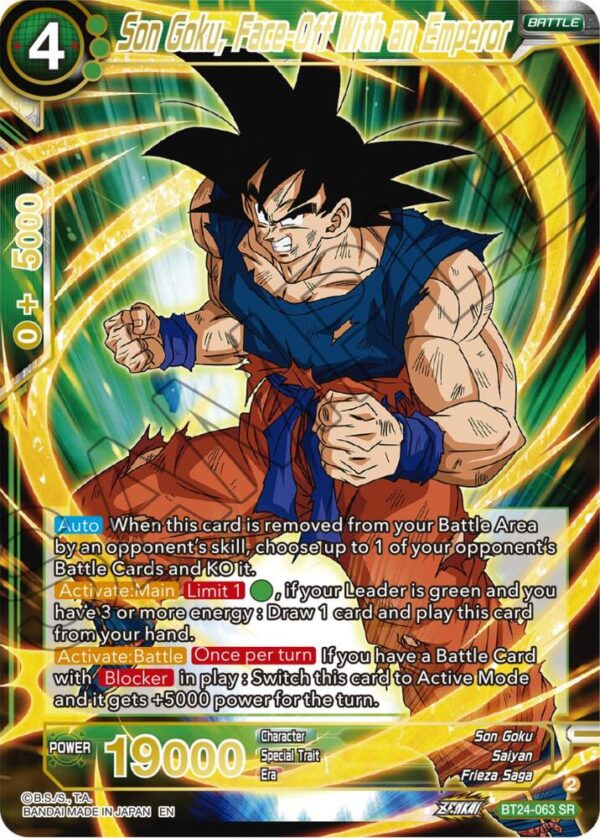 Son Goku, Face-Off With an Emperor — Masters · Beyond Generations BT24-063 · Foil