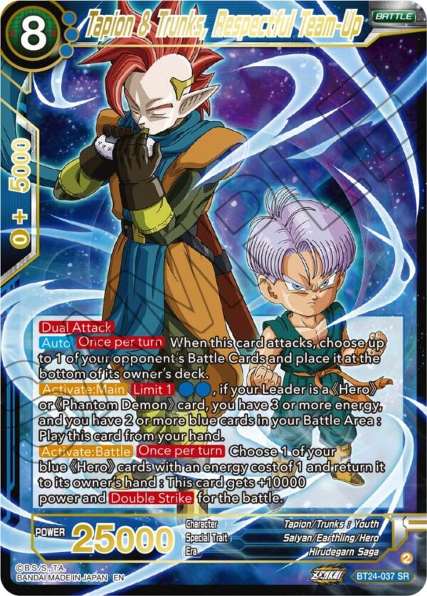 Tapion & Trunks, Respectful Team-Up — Masters · Beyond Generations BT24-037 · Foil