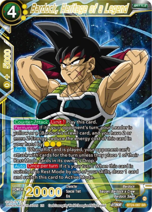 Bardock, Heritage of a Legend — Masters · Beyond Generations BT24-087 · Foil