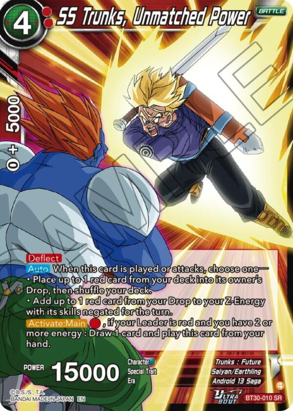 SS Trunks, Unmatched Power — Masters · Three Glorious Fighters BT30-010 · Foil
