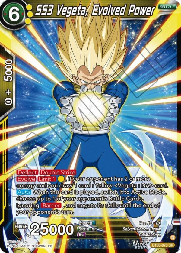 SS3 Vegeta, Evolved Power — Masters · Three Glorious Fighters BT30-073 · Foil
