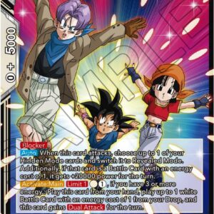 Son Goku, Pan, & Trunks, Universe Odyssey — Masters · Three Glorious Fighters BT30-124 · Foil