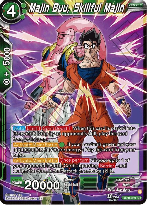 Majin Buu, Skillful Majin — Masters · Three Glorious Fighters BT30-059 · Foil