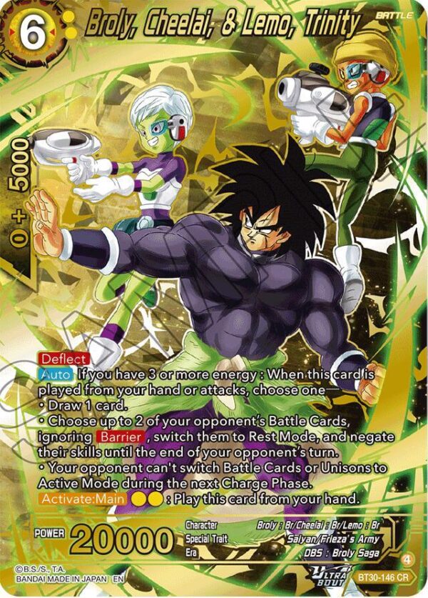 Broly, Cheelai, & Lemo, Trinity — Masters · Three Glorious Fighters BT30-146 · Foil