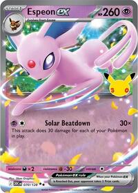 Espeon ex — ME: 30th Celebration 070/128 · Holofoil