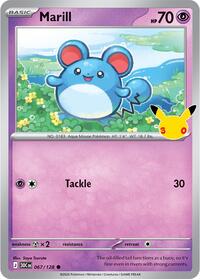 Marill — ME: 30th Celebration 067/128 · Holofoil