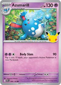 Azumarill — ME: 30th Celebration 068/128 · Holofoil