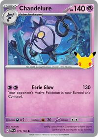 Chandelure — ME: 30th Celebration 075/128 · Holofoil