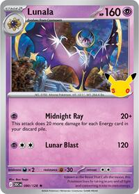 Lunala — ME: 30th Celebration 080/128 · Holofoil