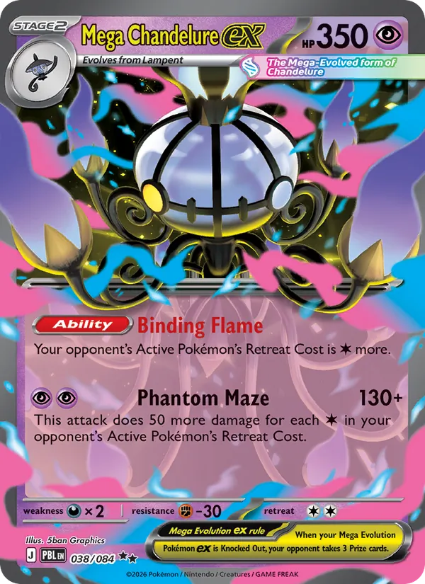 Mega Chandelure ex — ME05: Pitch Black 038/084 · Holofoil