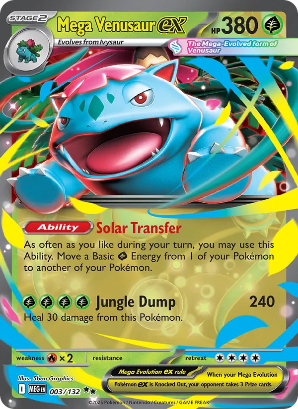 Mega Venusaur ex — ME01: Mega Evolution 003/132 · Holofoil
