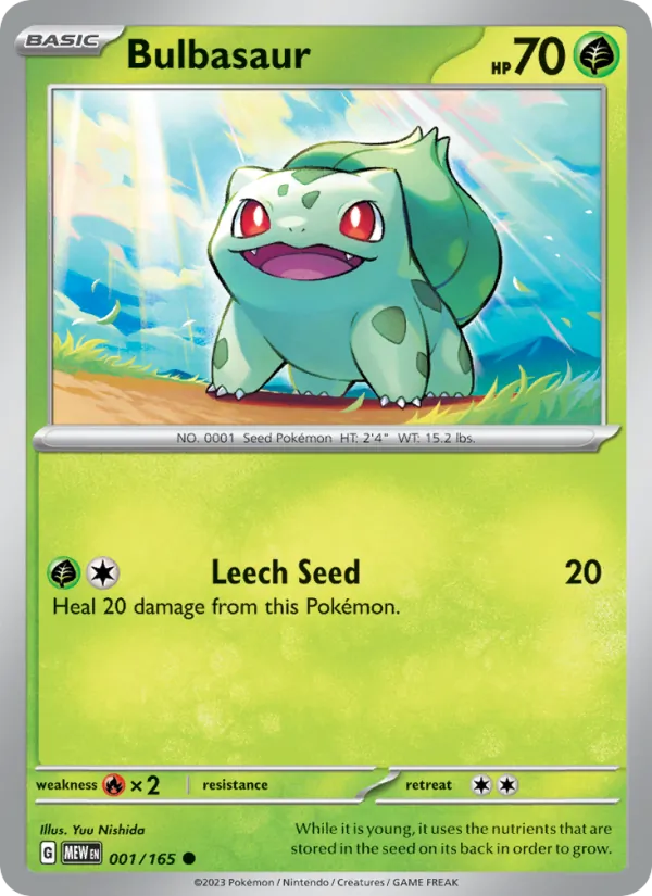 Bulbasaur — SV: Scarlet & Violet 151 001/165 · Normal