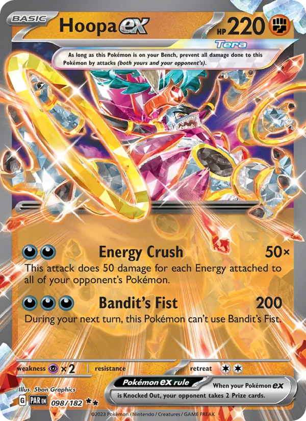 Hoopa ex — SV04: Paradox Rift 098/182 · Holofoil