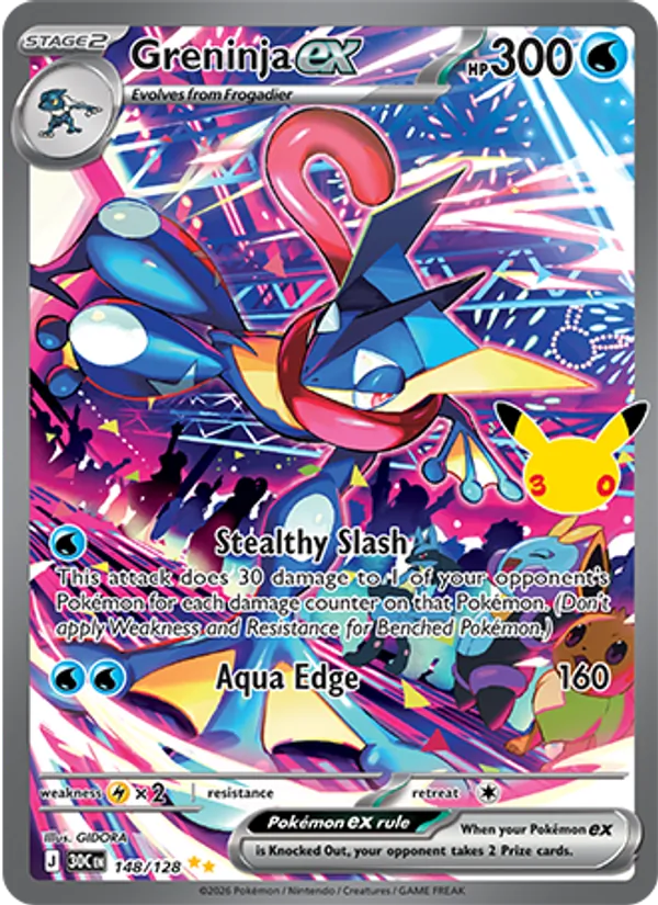 Greninja ex — ME: 30th Celebration 148/128 · Holofoil