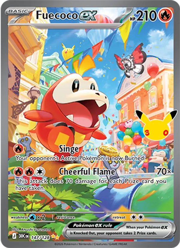 Fuecoco ex — 30th Celebration 147/128 · Normal