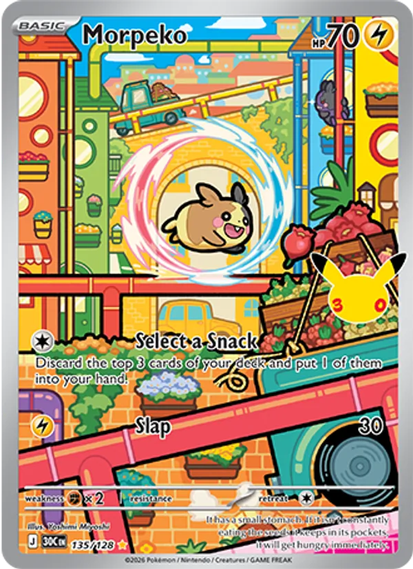 Morpeko — ME: 30th Celebration 135/128 · Holofoil