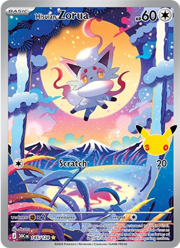 Hisuian Zorua — ME: 30th Celebration 145/128 · Holofoil