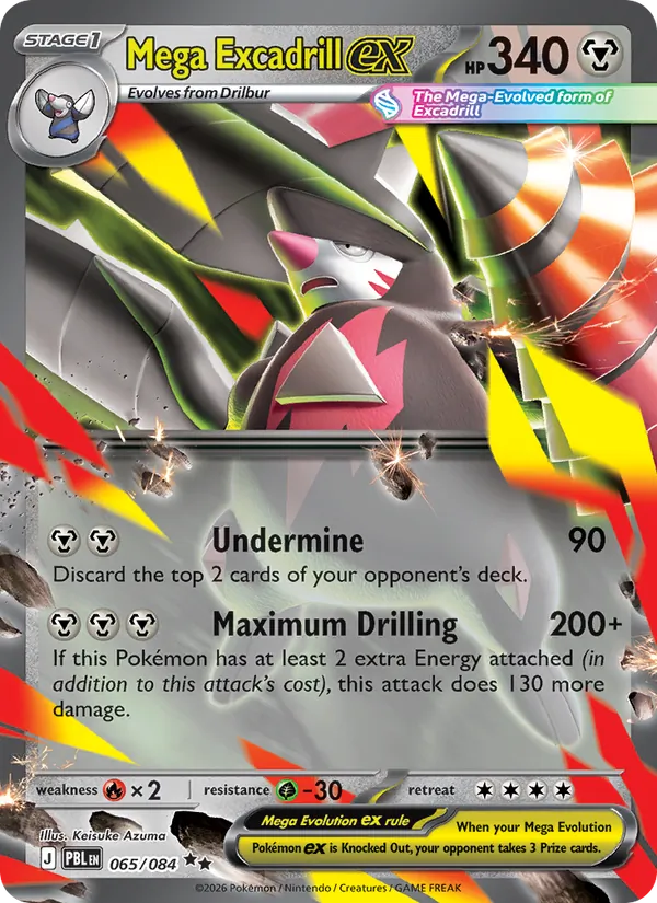 Mega Excadrill ex — ME05: Pitch Black 065/084 · Holofoil