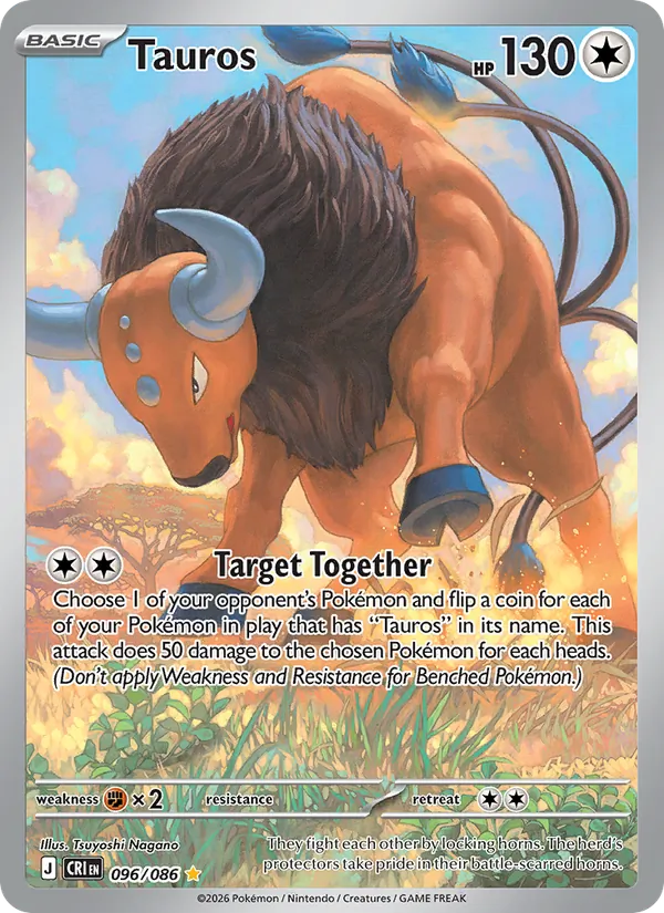 Tauros — ME04: Chaos Rising 096/086 · Holofoil