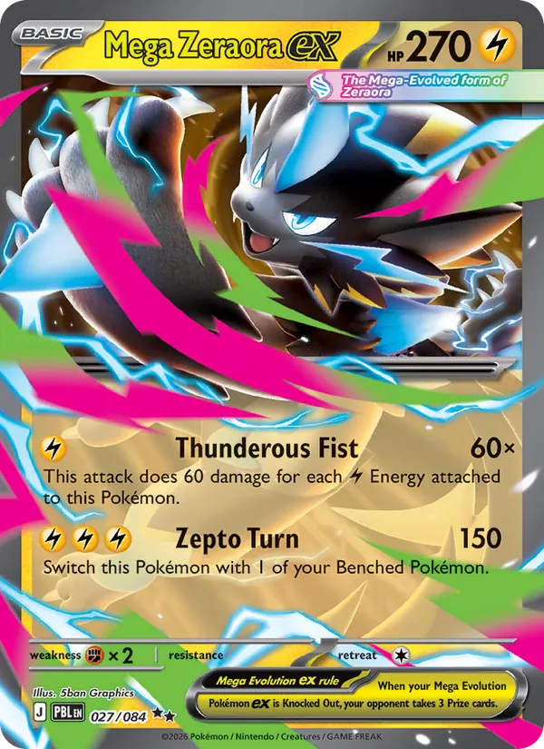 Mega Zeraora ex — ME05: Pitch Black 027/084 · Holofoil